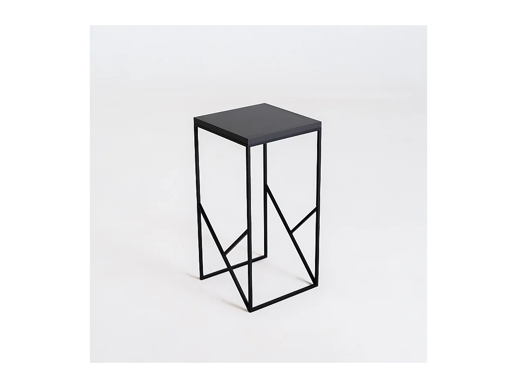 Mesa auxiliar 0.3x0.3x0.6 m negra elegante básica 30