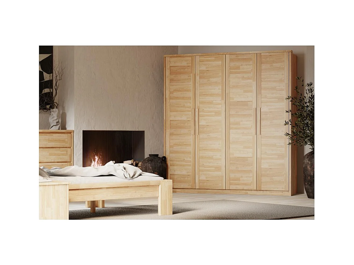 Kleiderschrank 2,03x0,65x2,2 m geölte Eiche Timo 4T WG