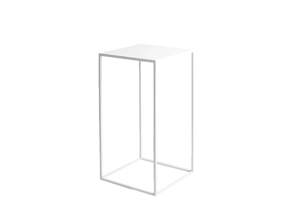 Mesa de centro 30x30x60 cm blanca tensio metal 30