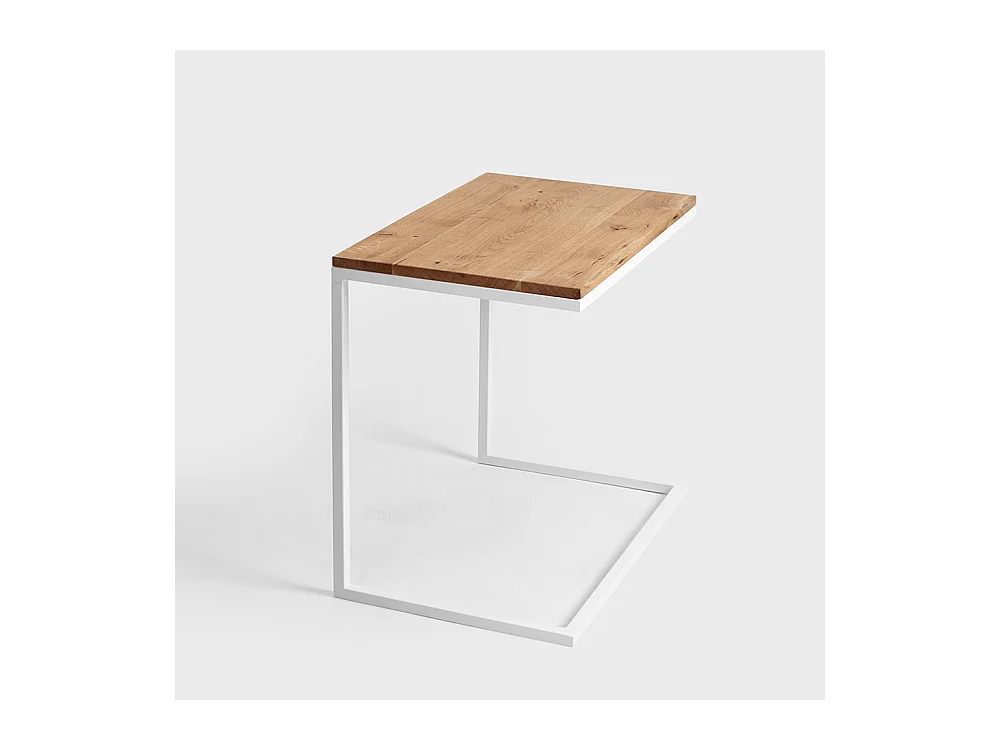 Couchtisch 40x60x60 cm Eiche Weiß Lupe 60 Massivholz