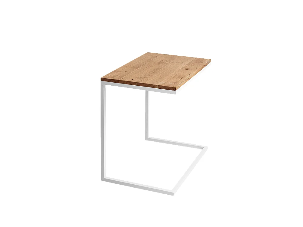 Couchtisch 40x60x60 cm Eiche Weiß Lupe 60 Massivholz