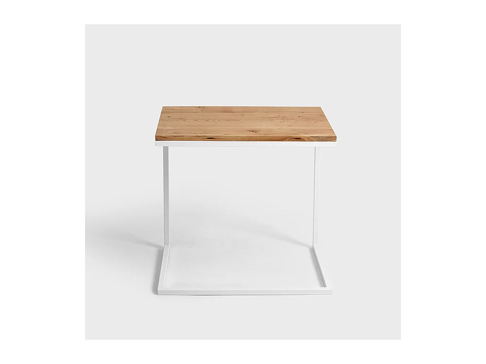 Couchtisch 40x60x60 cm Eiche Weiß Lupe 60 Massivholz