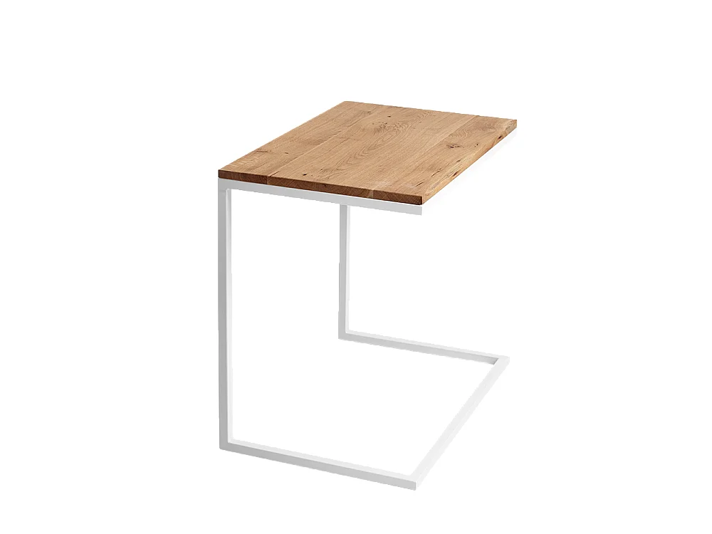 Table basse 40x60x60 cm Chêne Blanc Lupe 60 Bois massif