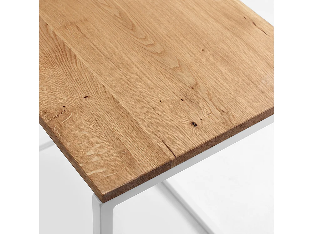 Table basse 40x60x60 cm Chêne Blanc Lupe 60 Bois massif