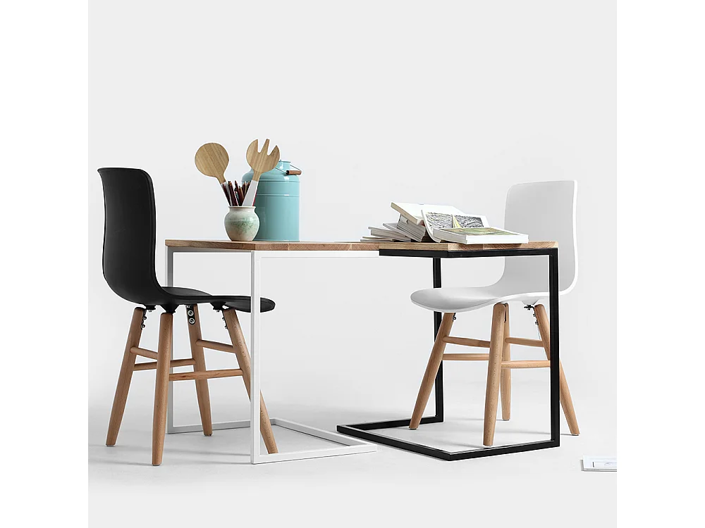 Table basse 40x60x60 cm Chêne Blanc Lupe 60 Bois massif