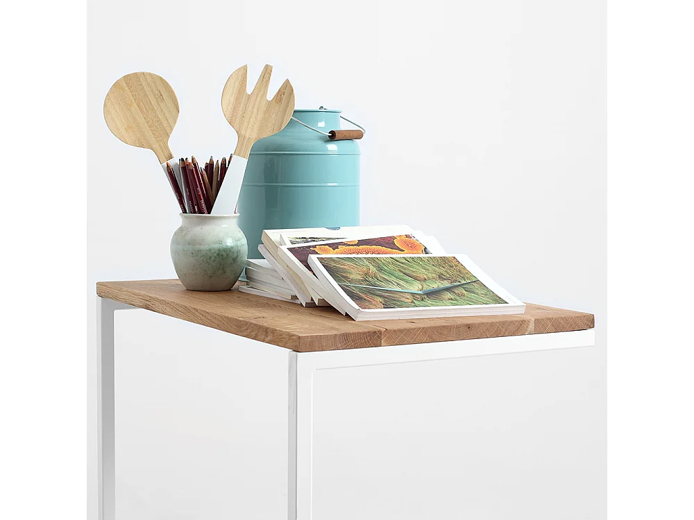 Table basse 40x60x60 cm Chêne Blanc Lupe 60 Bois massif