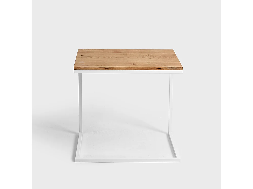 Table basse 40x60x60 cm Chêne Blanc Lupe 60 Bois massif