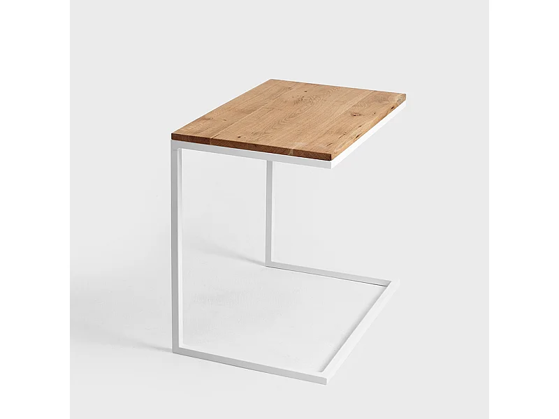 Table basse 40x60x60 cm Chêne Blanc Lupe 60 Bois massif