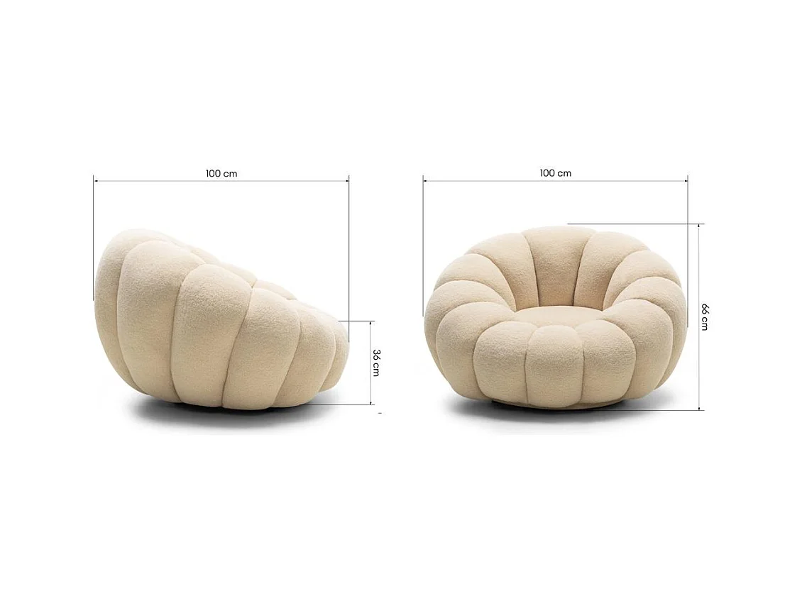 Loungefauteuil 66x100x100 cm beige Loel