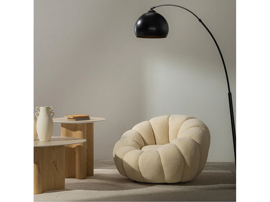 Fauteuil lounge 66x100x100 cm beige Loel