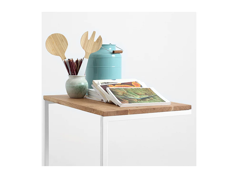 Couchtisch 40x60x60 cm Weiß Lupe 60