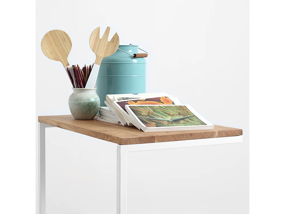 Couchtisch 40x60x60 cm Weiß Lupe 60