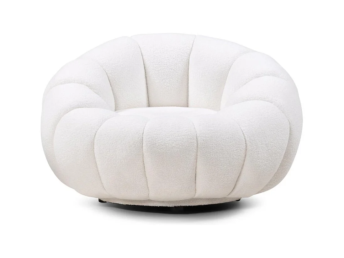Fauteuil lounge 100x100x66 cm blanc Loel
