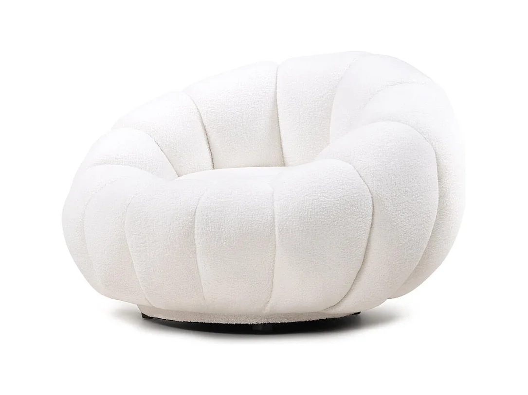 Fauteuil lounge 100x100x66 cm blanc Loel