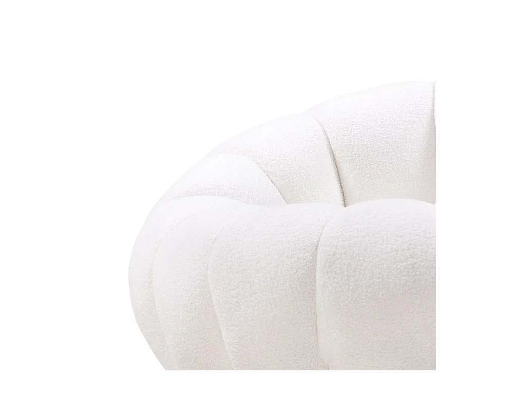 Fauteuil lounge 100x100x66 cm blanc Loel