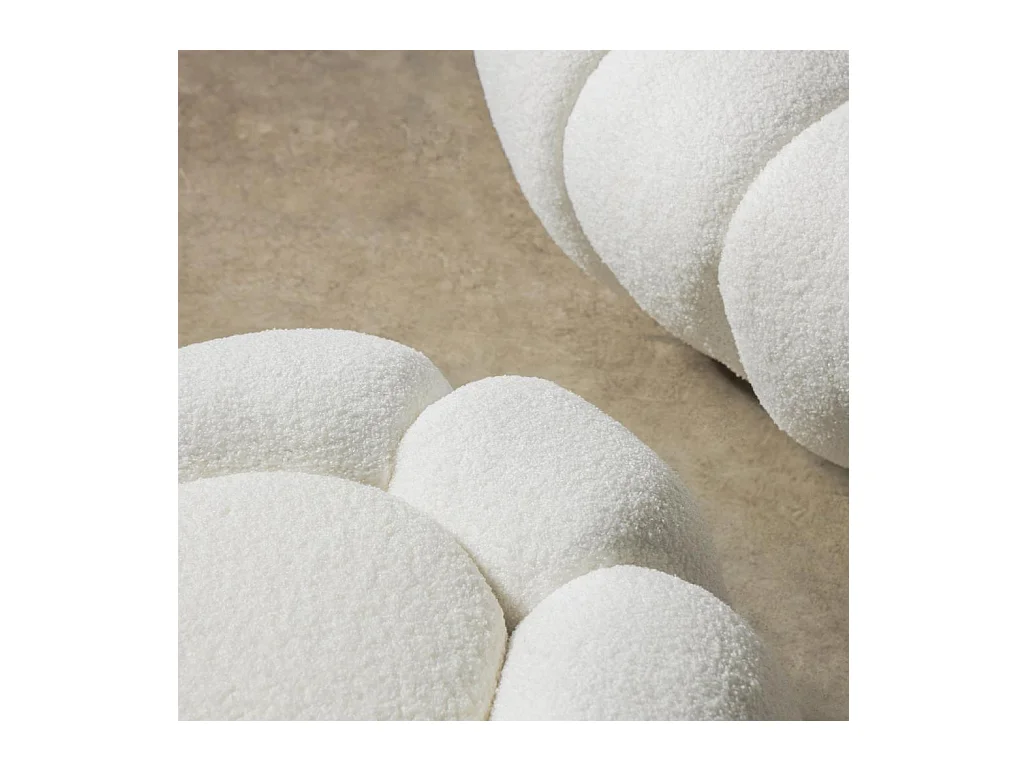 Fauteuil lounge 100x100x66 cm blanc Loel