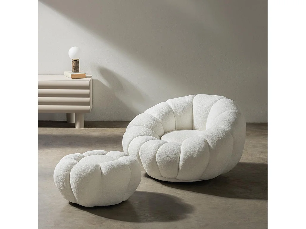 Lounge-Sessel 100x100x66 cm weiß Loel