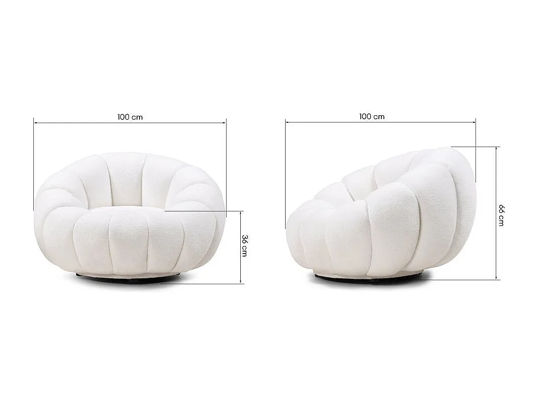 Lounge-Sessel 100x100x66 cm weiß Loel