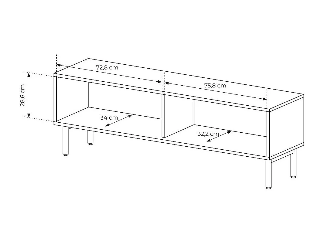 Porta tv moderno con ante in rovere chiaro PTVLK29