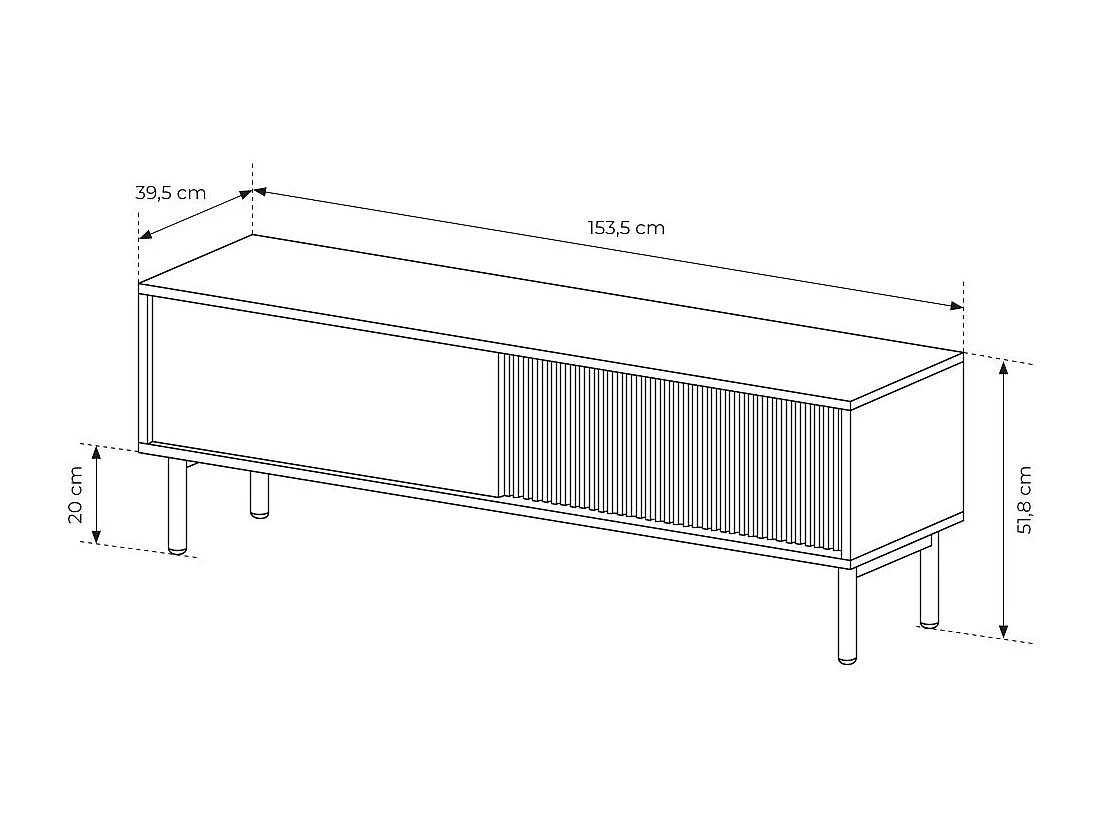 Porta tv moderno con ante in rovere chiaro PTVLK29