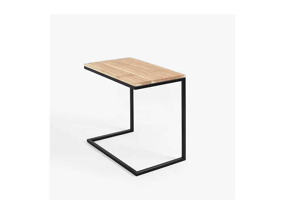 Mesa de Centro 40x60x60 cm Preta Lupe 60 Madeira Maciça Carvalho