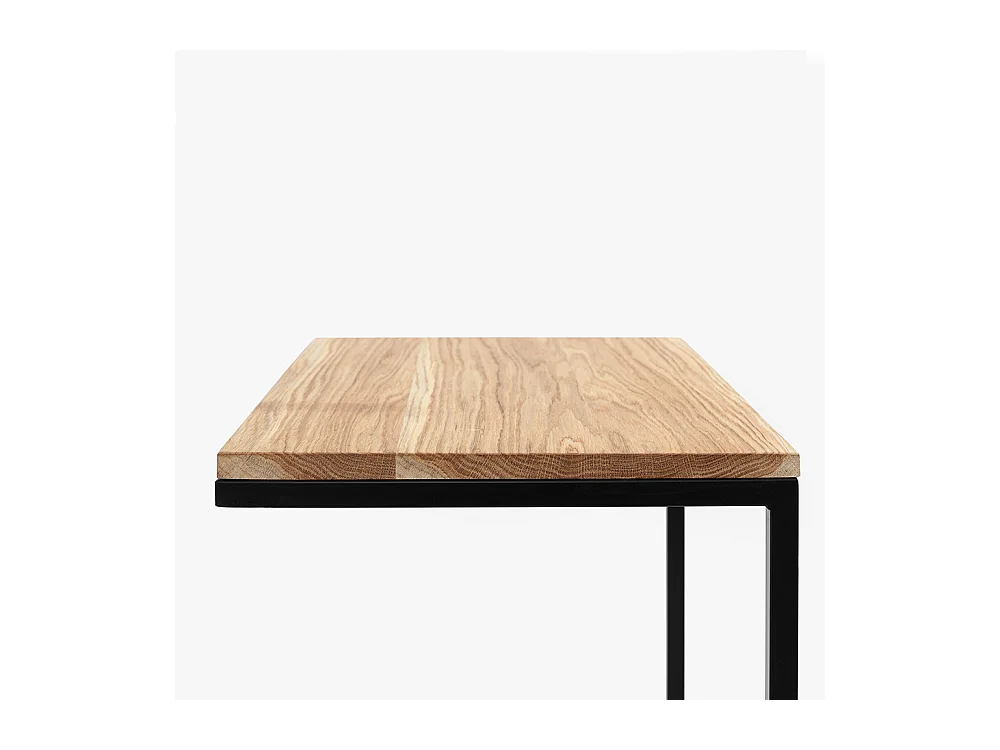 Mesa de Centro 40x60x60 cm Preta Lupe 60 Madeira Maciça Carvalho