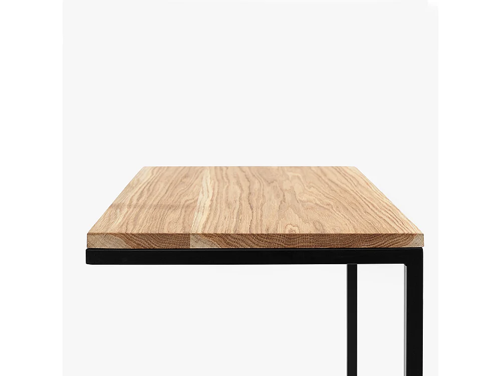 Couchtisch 40x60x60 cm Schwarz Lupe 60 Massivholz Eiche