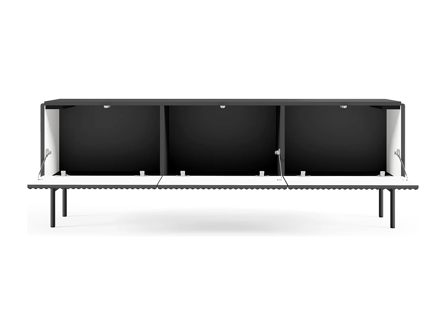 Mobile tv piccolo con anta a ribalta e 3 vani interni nero PTVLK28