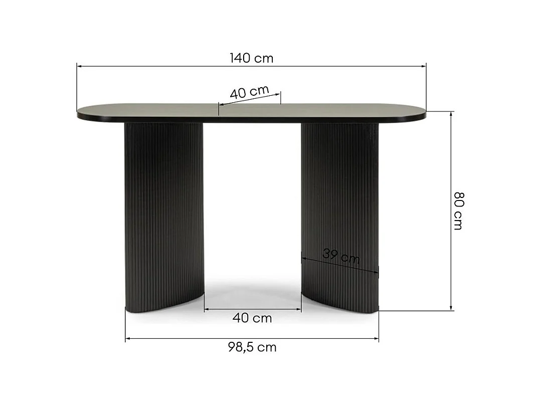 Schreibtisch 140x40x80 cm schwarz Alrequin