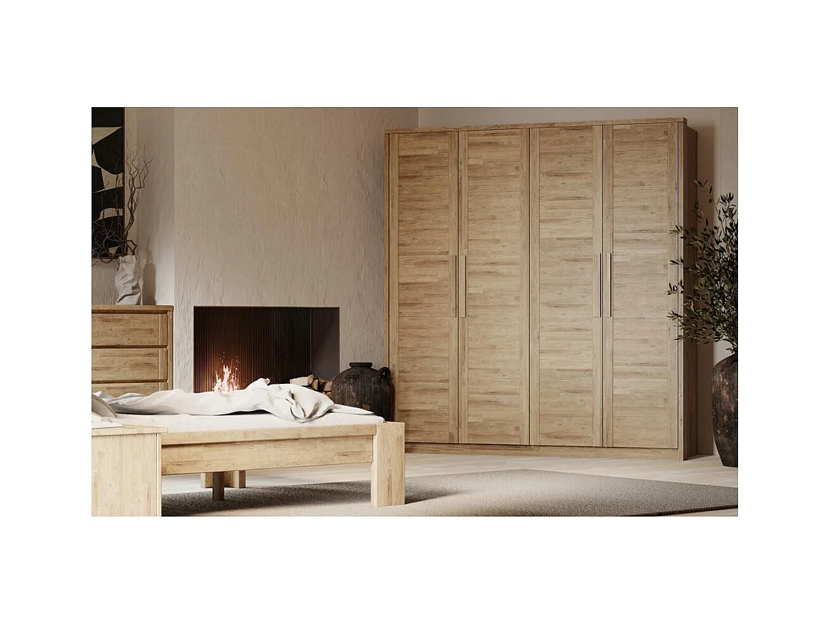 Kleiderschrank 2,03x0,65x2,2 m Eiche rustikal Timo 4T WG