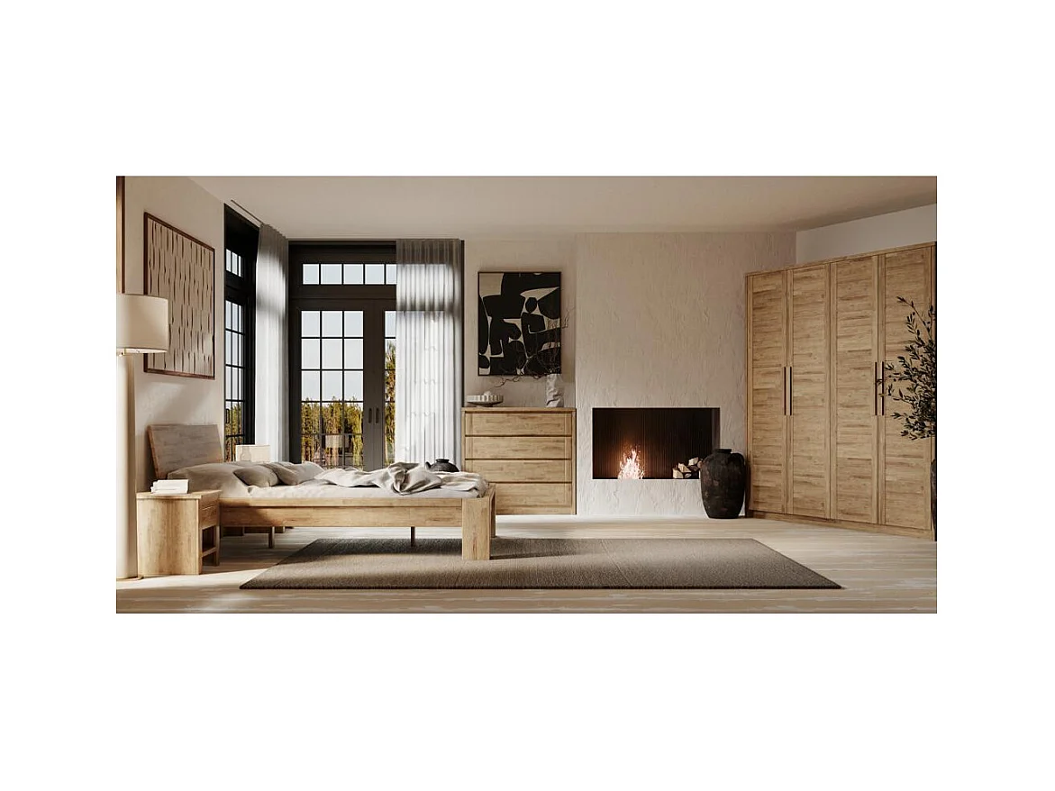 Kleiderschrank 2,03x0,65x2,2 m Eiche rustikal Timo 4T WG