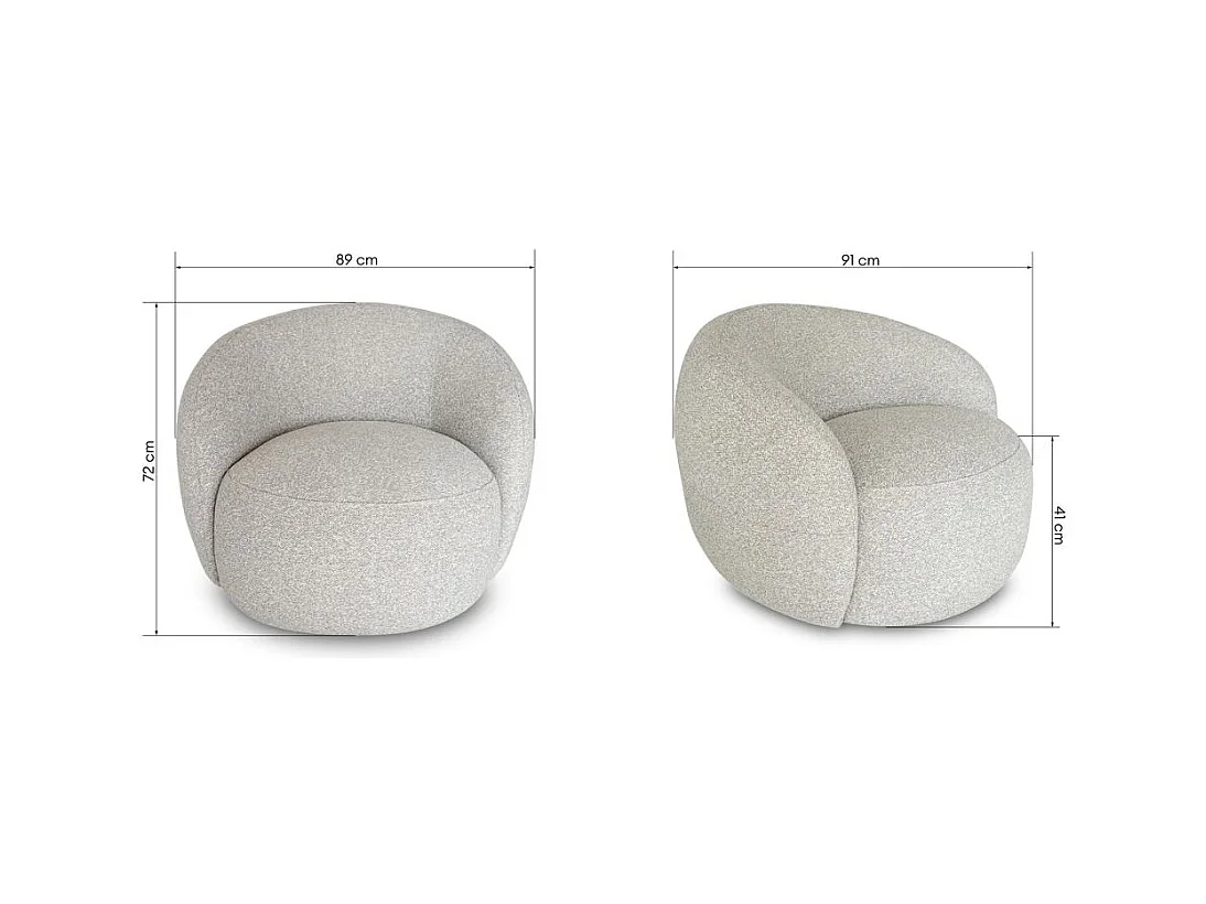 Draaistoel 72x89x91 cm beige Nora