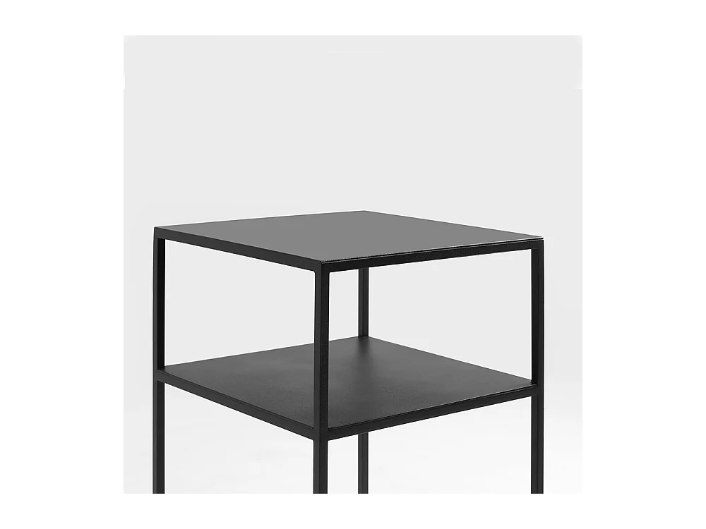 Mesa de centro 0.3x0.3x0.6 m negro tensio 2 pisos metal 30
