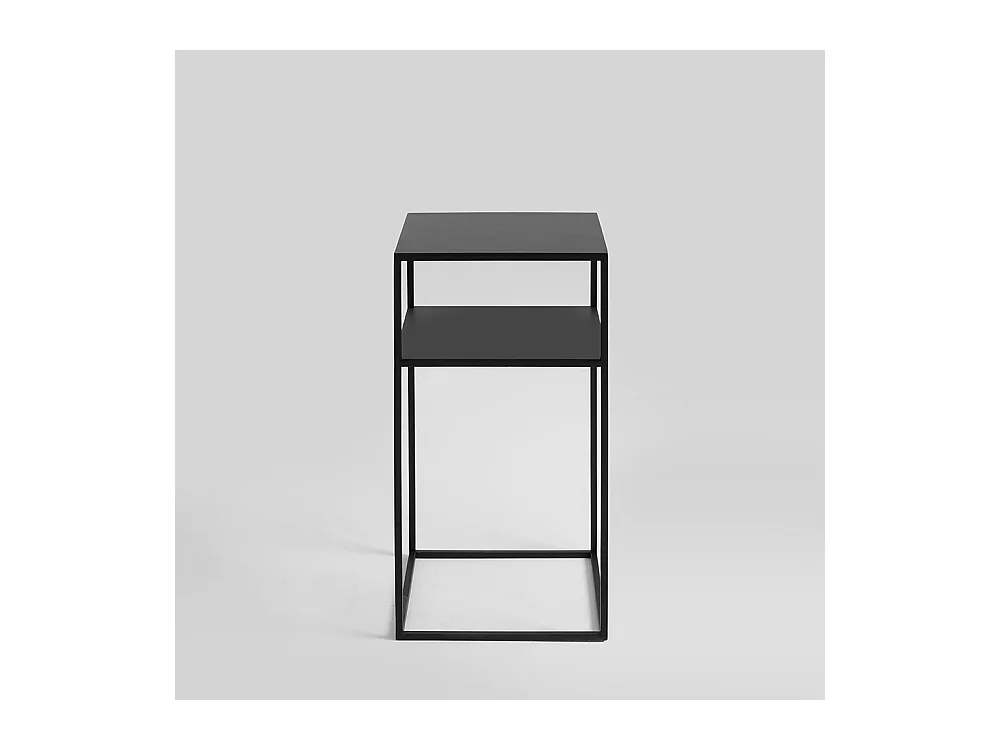 Mesa de centro 0.3x0.3x0.6 m negro tensio 2 pisos metal 30