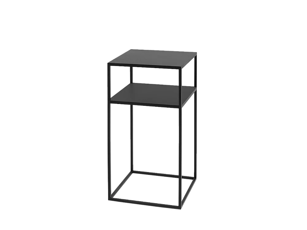 Mesa de centro 0.3x0.3x0.6 m preta tensio 2 andares metal 30