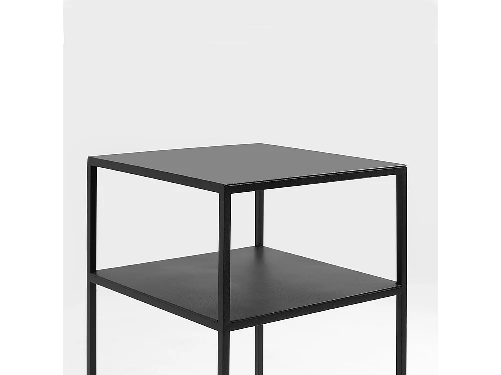 Mesa de centro 0.3x0.3x0.6 m preta tensio 2 andares metal 30