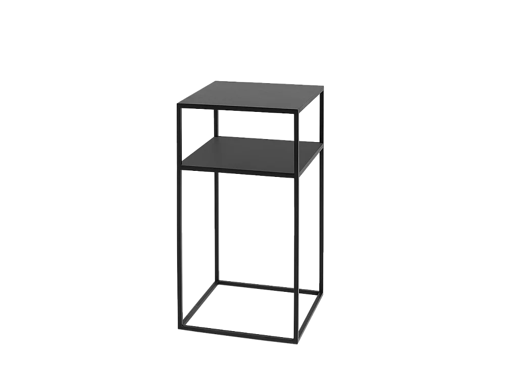 Mesa de centro 0.3x0.3x0.6 m preta tensio 2 andares metal 30