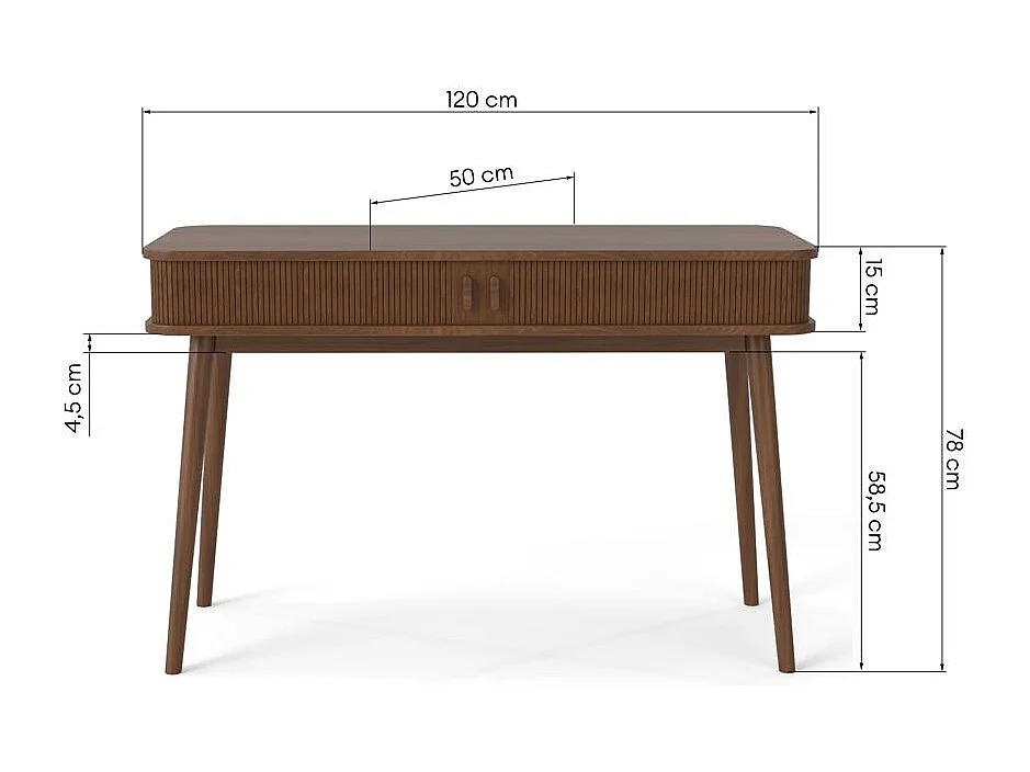 Scrivania 78x120x50 cm Noce Ora