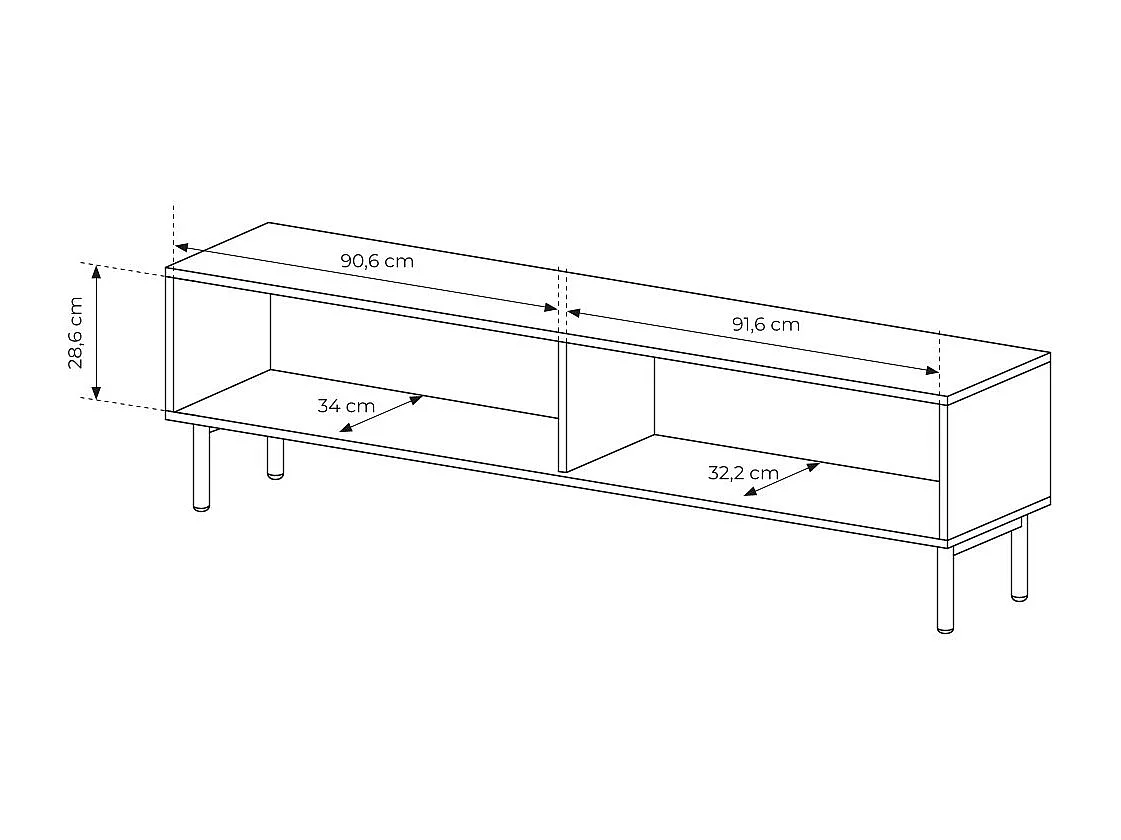 Mobile porta tv grande push to open in rovere chiaro PTVLK30