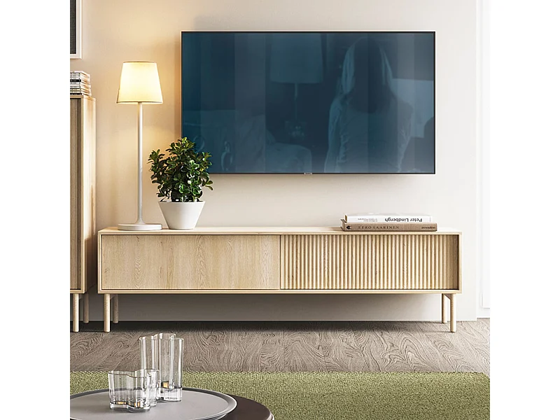 Mobile porta tv grande push to open in rovere chiaro PTVLK30