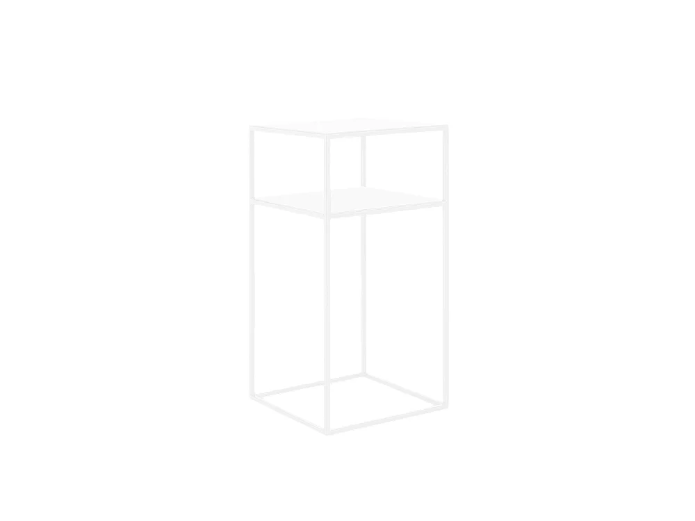 Tavolino da caffè 0,3x0,3x0,6 m bianco Tensio 2 piani metallo 30