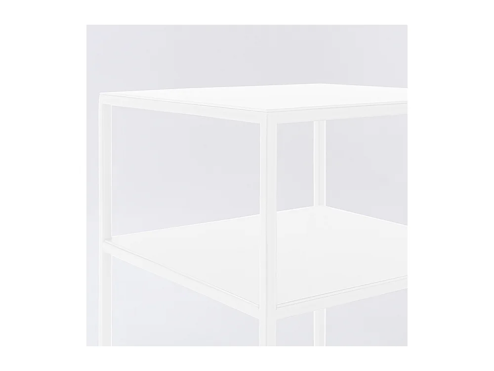 Tavolino da caffè 0,3x0,3x0,6 m bianco Tensio 2 piani metallo 30