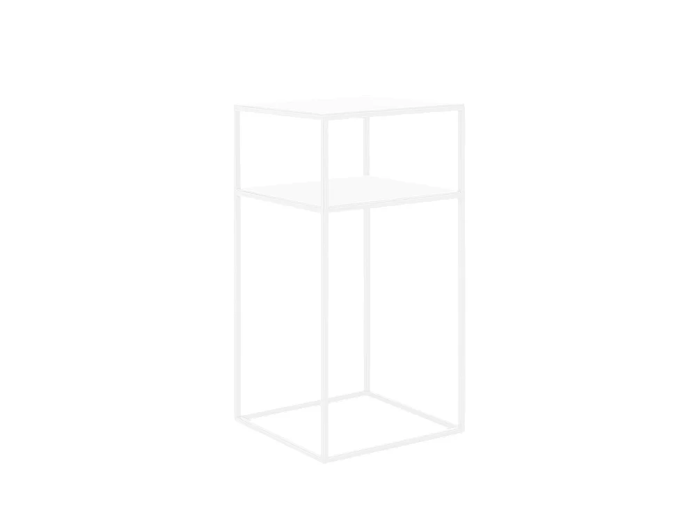 Mesa de Centro 0,3x0,3x0,6 m branca tensio 2 andares metal 30