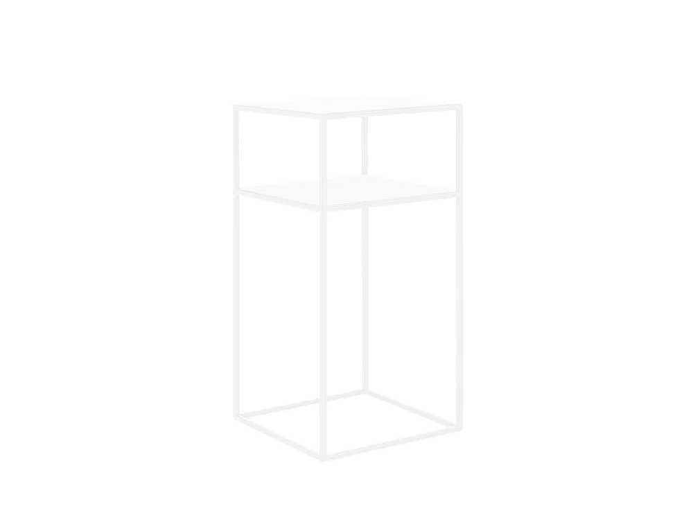 Mesa de centro 0.3x0.3x0.6 m blanca tensio 2 pisos metal 30