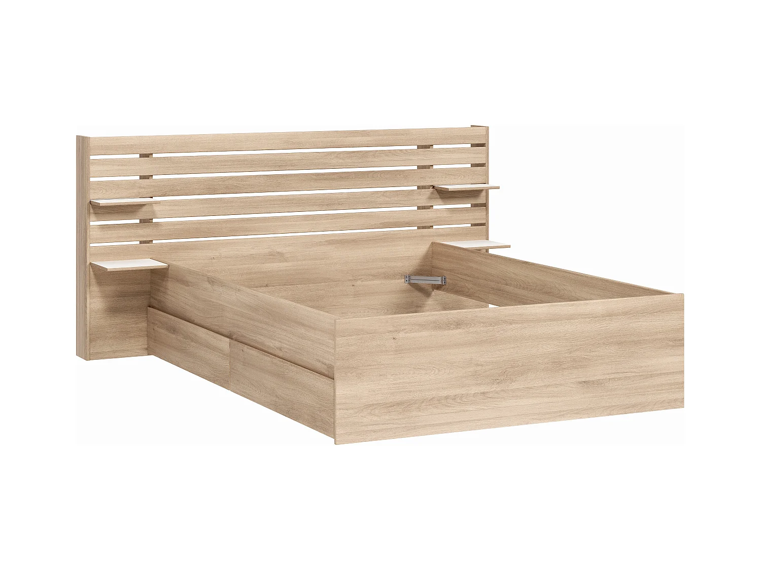 Bett mit Stauraum - 140 x 190/200 cm - Holzfarben - TENALIA II