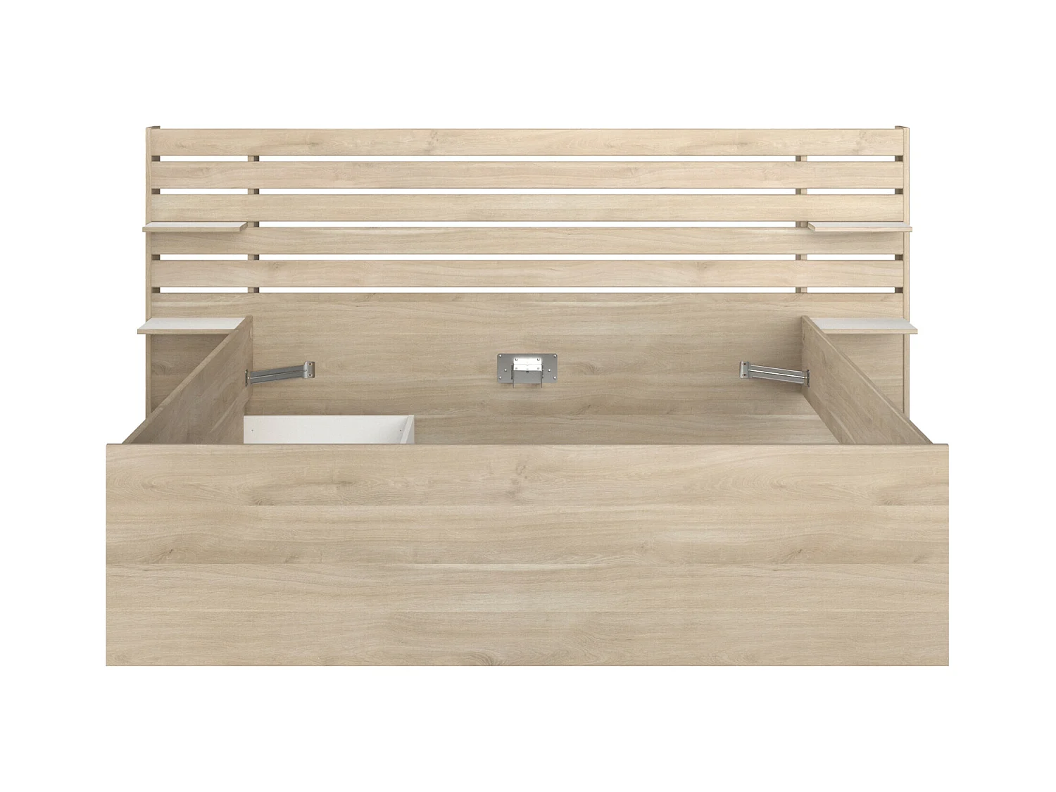 Cama 160 x 200 cm com 4 gavetas - Cor: Natural + Estrado + Colchão - TENALIA II