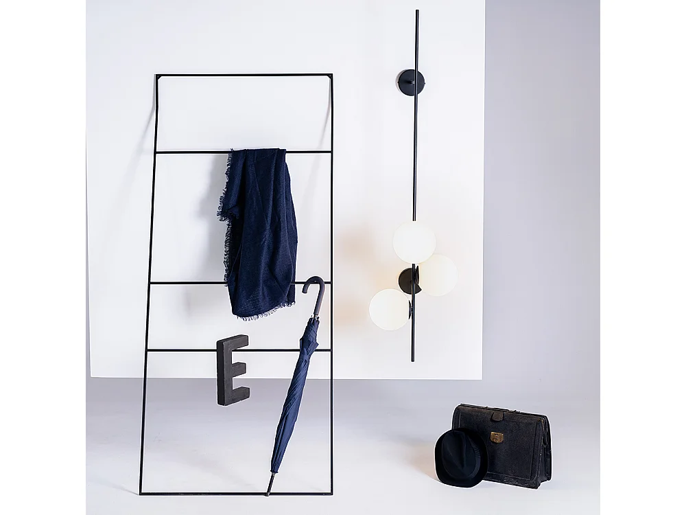 Lámpara de pared 0,5x0,42x1,5 m negra Bobler 2connect