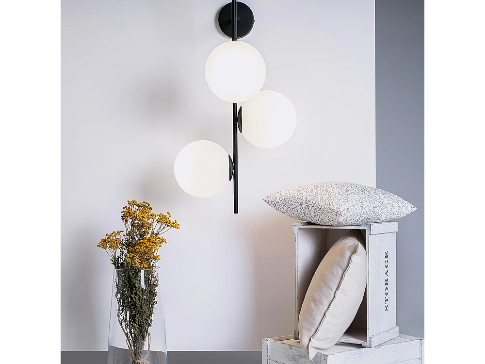 Lámpara de pared 0.5x0.42x0.75 m Bobler negro 1connect