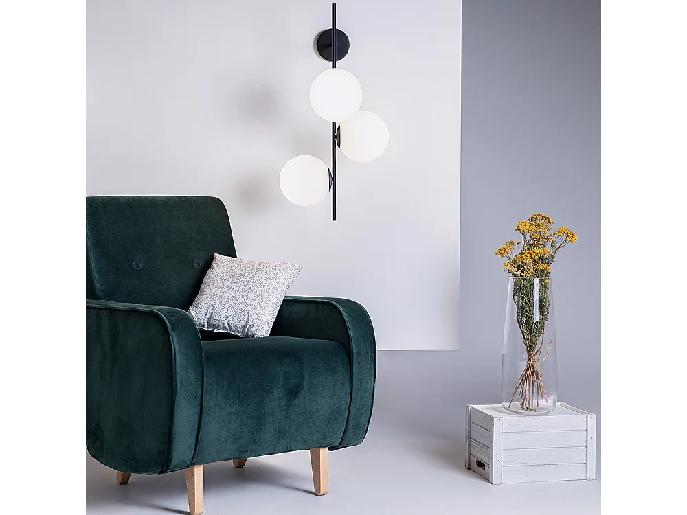 Lámpara de pared 0.5x0.42x0.75 m Bobler negro 1connect