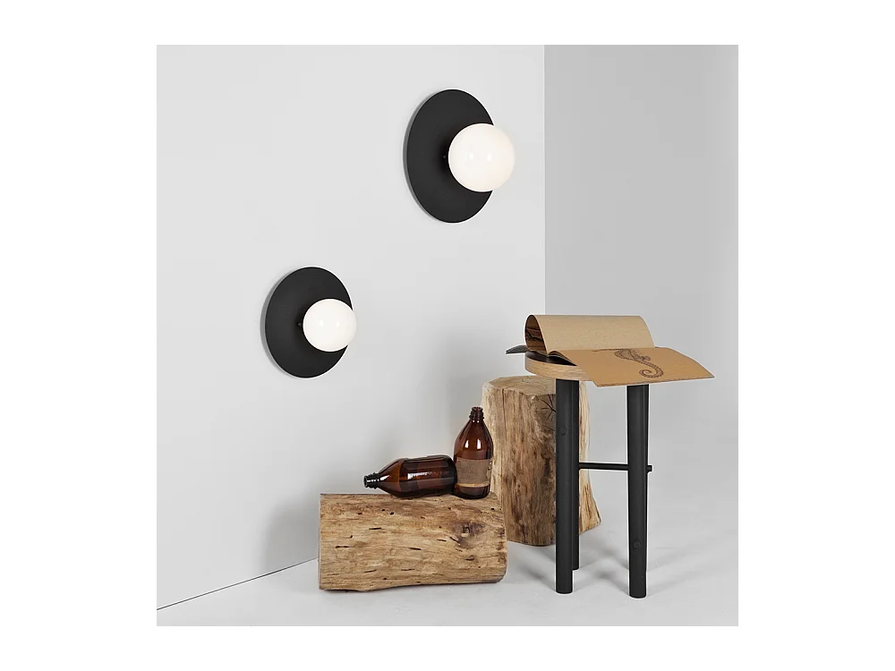 Applique murale 0,17x0,3 m noire Skiva boule S